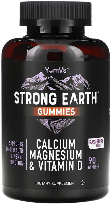 YumVs strong Earth 구미젤리 칼슘 마그네슘 및 비타민D 라즈베리 구미젤리 90개, YumVsstrongEarth구미젤리칼슘마그네슘및비타민, 1개 - 쿠팡