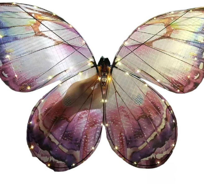 나비드론 RC 결혼식 콘서트 무선조종 나비 헬리콥터 무인기, 보라령안개 언어 조명 버전