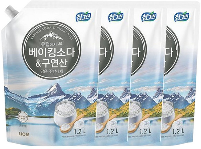 베이킹소다구연산 주방세제 1.2L x 4개