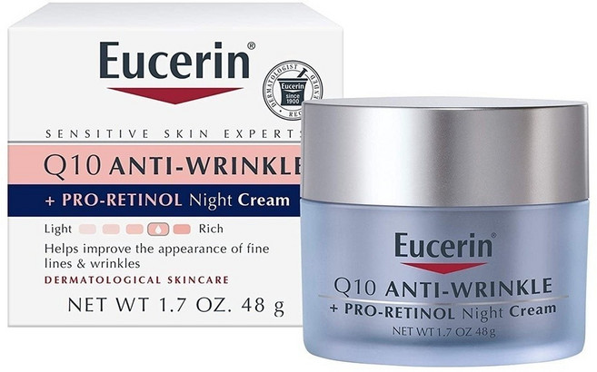 Eucerin 優色林 Q10 抗皺面霜 肌膚緊緻滋潤 改善細紋 敏感肌適用, 1個, 輔酶Q10抗皺面霜(夜間視醇款)