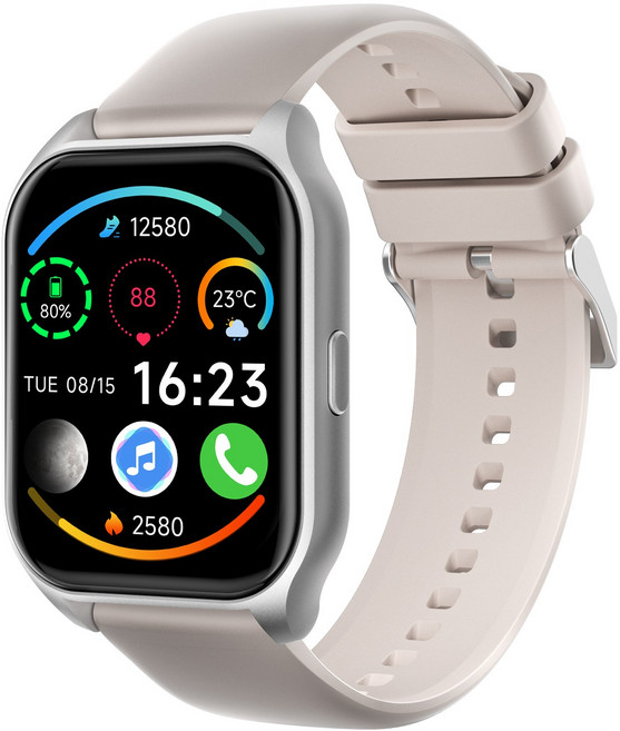 블루투스 스마트 워치 통화가능 웨어러블 1.83인치 한글판, GPS + 블루투스, 4.2cm, 실버