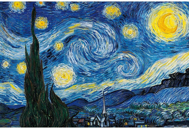 雷諾瓦拼圖文化坊 梵谷星夜 1008片夜光拼圖, 1個