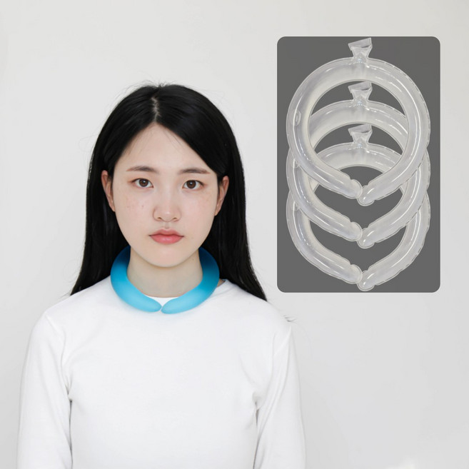 쿨링17 [ 1+1+1 ] 골프 아이스 넥쿨러 얼음 목걸이 넥밴드 아이스링, 화이트3SET, 일반형, 1개