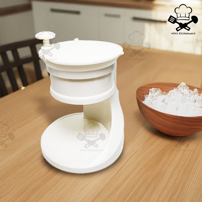 우승주방 국산 아이스 빙수기 각얼음 수동 빙수기계 가정용, 1개, 단품, 화이트