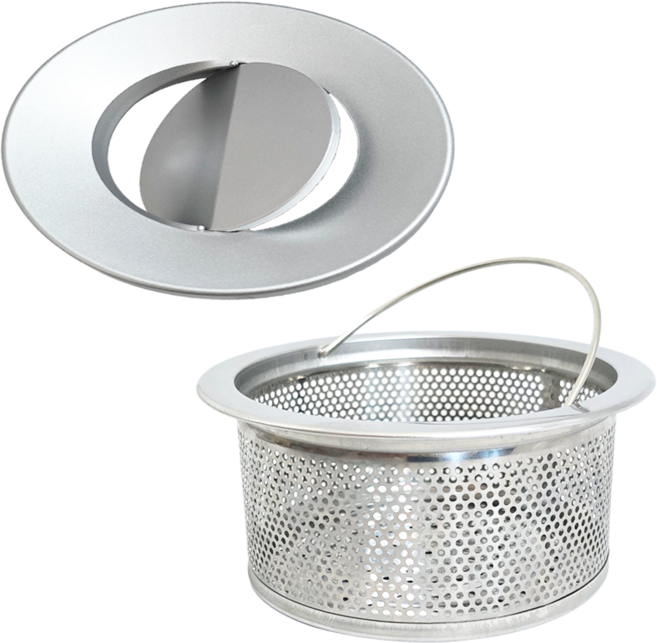 생활력발전소 싱크대 배수구 세트 자동 덮개 뚜껑 배수구 스텐 거름망 14cm, 실버, 1개