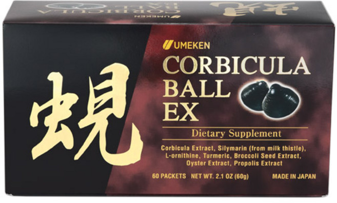 우메켄 제첩엑기스 UMEKEN Corbicula Ball EX / 2 mth supply (60 packets) 우메켄 제첩엑기스 우메켄 제첩 간에 도움 피곤하신분 관세포함금액임, 1개, 60g