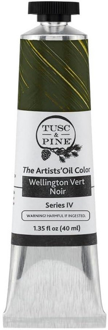 Tusc & Pine 아티스트 오일 페인트 - 티타늄 화이트 (아마씨) 40ml 황변 없음 풍부하고 크리미 한 일관성 최대 안료 부하 소량 가공 페인트 전문 아티스트, 1개(1개입), 웰링턴 베르 누아