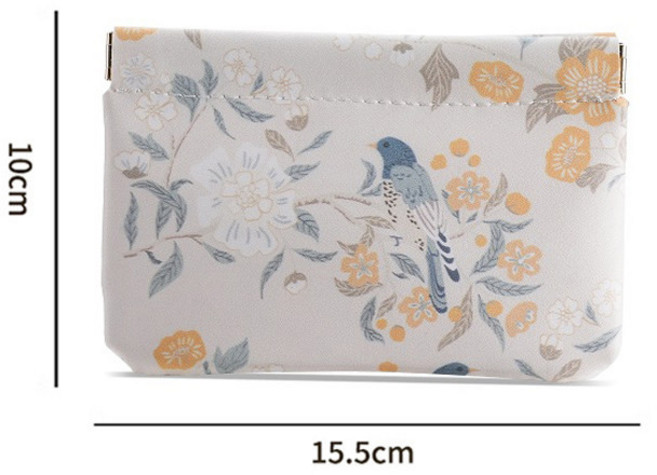 자동 스냅 파우치 미니 카드 수국 립스틱 수납 마운틴 동전 스몰, 1개, E_ 대형