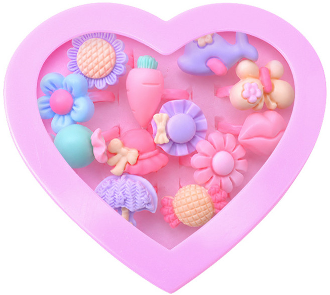 JoyBaby 馬卡龍色系公主戒指禮盒 兒童戒指 飾品玩具組, 12入磨砂款, 1個