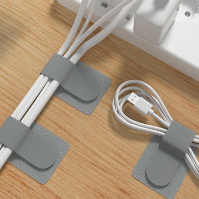 BLUNIZ 선정리용 3M 접착식 벨크로 케이블 타이 30P, 그레이, 1세트