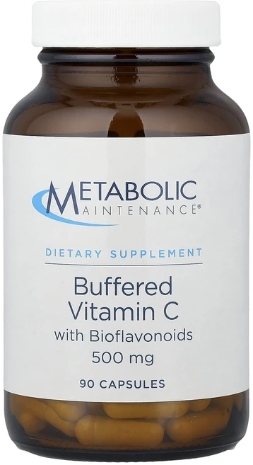 메타볼릭메인터넌스 버퍼드 비타민 C 바이오플라보노이드 500mg 90 캡슐, 1000 mg, 90정, 4개 - 쿠팡