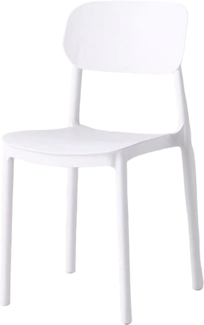 SPF北歐風舒適餐椅 可堆疊 餐桌椅, 白色(標準版), 1件