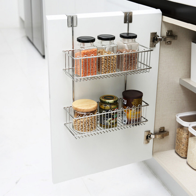 SOLID 다용도 도어선반 2단 문걸이 틈새수납선반, 1개