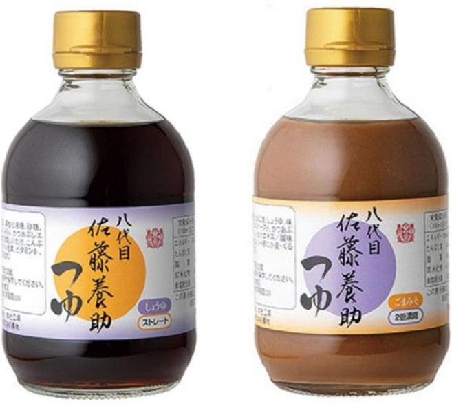 사토 요스케 쯔유 이나니와 우동소스 육수 300ml x 2종 쇼유맛 고마 미소 츠유