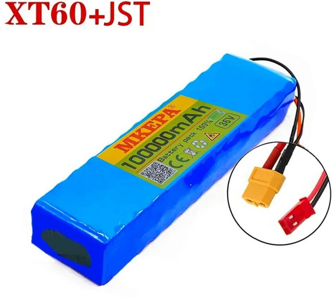 36V 100000 mAh 36v 전기 스쿠터 배터리 리튬 전기 스쿠터 500W 전기 스쿠터 배터리 36v 10s2p 배터리, 1개, 01 XT60-JST