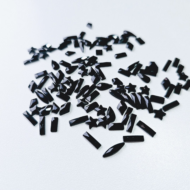 풀스톤 네일 파츠 스톤 100개입 미니사이즈, 1개, 미니사이즈플랫100-블랙