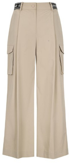 까스텔바작 골프 여성 * 25년 신상품(양말증정) * 오비에 프린트 이밴드 디테일을 준 와이드핏 카고 팬츠 베이지 BGEMPT703 BE