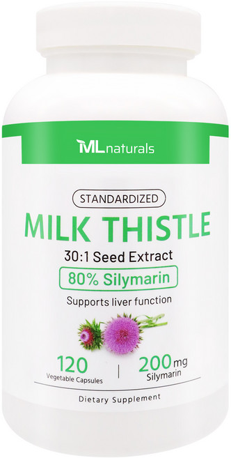 [미국빠른직구] 신제품 마이라이프 내추럴스 표준화된 밀크씨슬 7500mg (실리마린 200mg) 120정(4개월), 1개, 120정