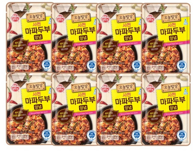 오뚜기 오늘밥상 사천마파두부양념 130g(냉장) 8개, 130g