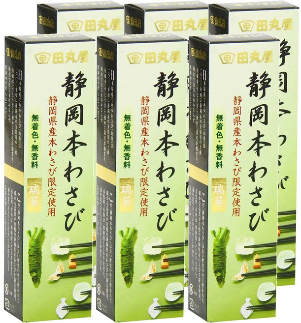 타마루야 시즈오카 혼 와사비 무착색 무향료, 6개, 42g