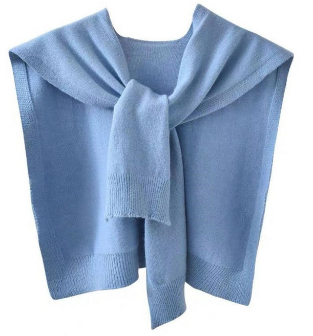데일리픽쳐 여성용 간절기 페이크 가디건 니트 어깨 숄 머플러