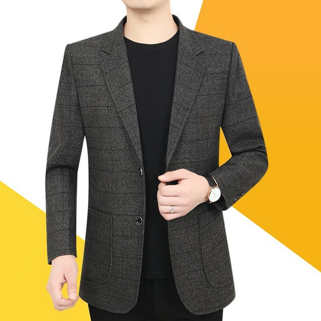2026新款中年男士商務休閒西服外套上衣爸爸裝
