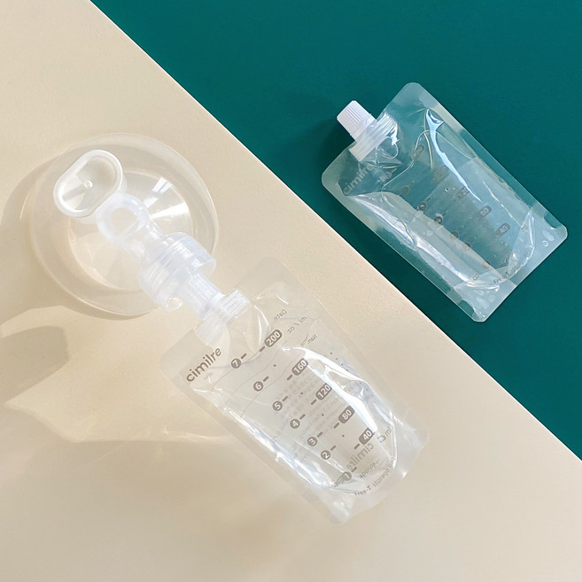 시밀레 유축기 프리티팩 이지 모유 보관 저장 비닐팩 지퍼백 200ml, 프리티팩 저장팩 세트(10매+와이드 팩커넥터), 1개