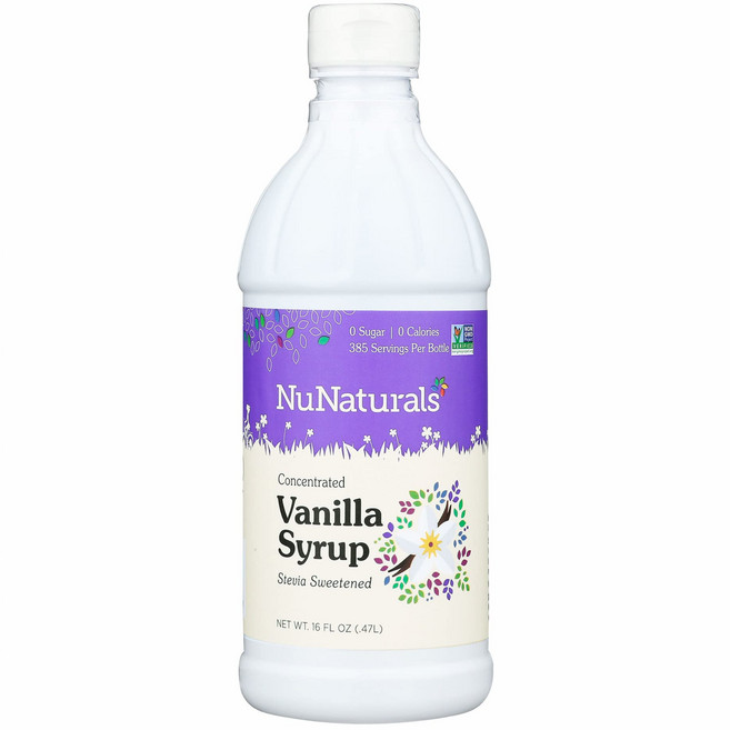 누내추럴스 스테비아 시럽 무설탕 감미료 식물성 설탕 대체 NuNaturals Stevia Syrup Sugar-Free Sweetener Plant-Based Sugar S, 바닐라, 1개