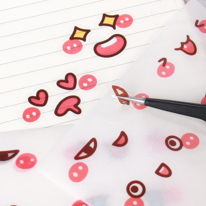 귀여운 이모티콘 눈모양 감정 표정 스티커 No2, 이모티콘 감정표정 꾸미기 스티커 No2, 상세페이지 참조, 1개