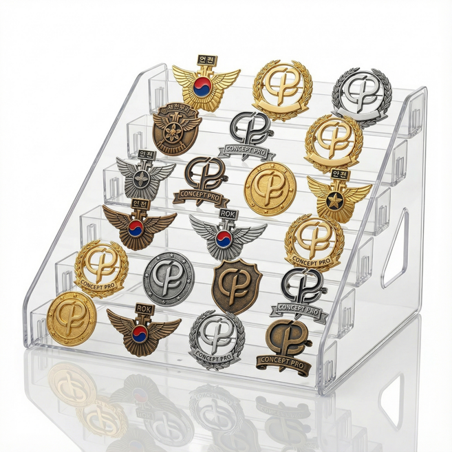 코인 메달 거치대 뱃지 보관함, 6단