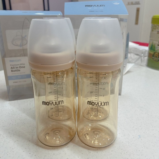 모윰 PPSU 올인원 젖병 270ml 2p, 베이지, 1개