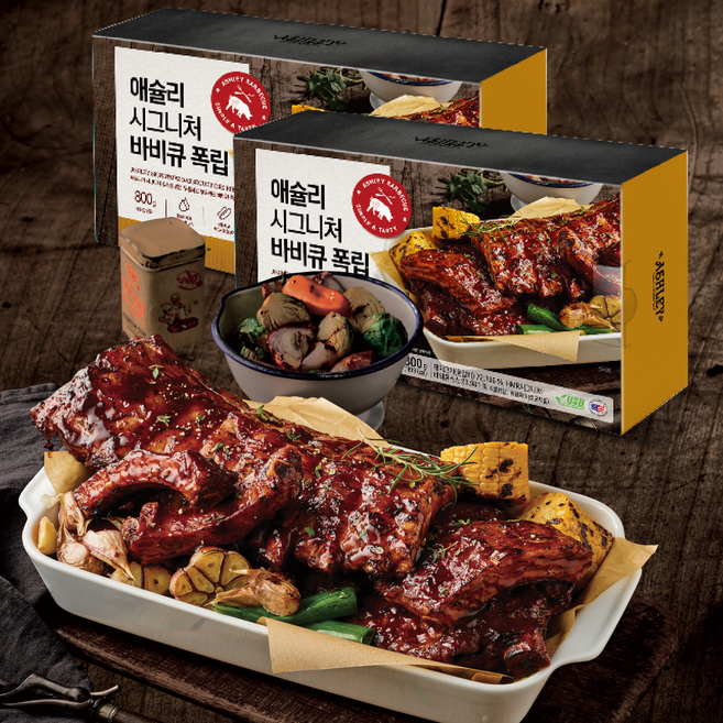 애슐리 시그니처 바비큐 폭립, 800g, 2개