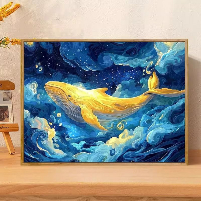 고래 그림그리기 바다 유화 세트 DIY캔버스페인팅 40x50cm 인테리어그림 집들이 선물용 장식 다용도 DIY취미생활추천, 색상-06, 1개