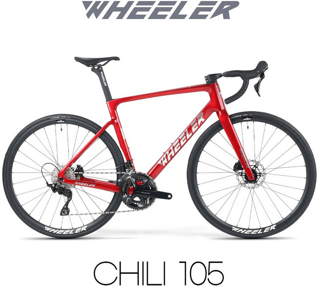 WHEELER 휠러 CHILI 105 24단 카본로드 사이클 칠리 M사이즈, 1개, 140cm, SATIN CARBON-M