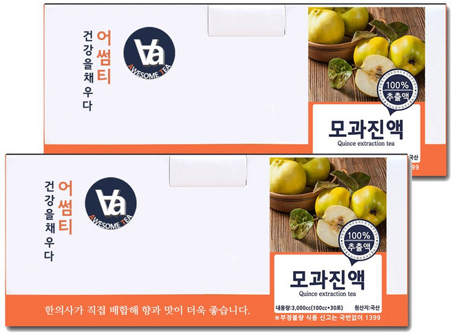 중저온추출 16시간 국산 모과즙 진액, 100ml, 60개