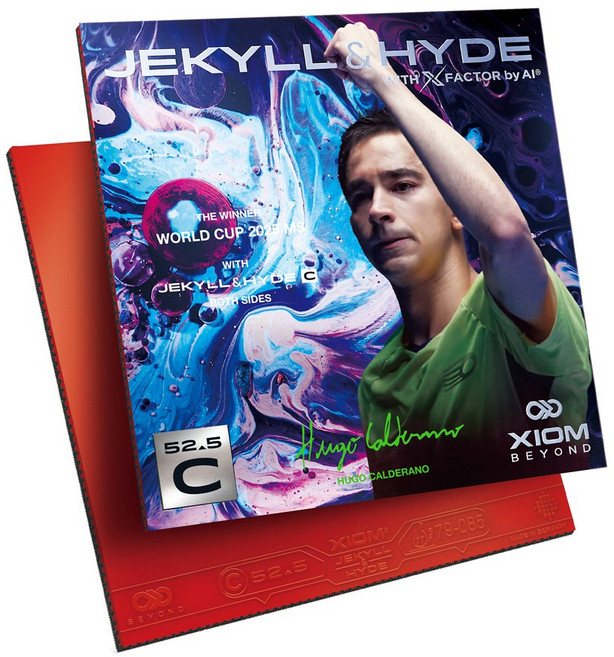 엑시옴(XIOM) 공식본사직영 탁구 러버 C52.5 지킬앤하이드 러버보호필름 증정 휴고 에디션, 적색, 1개