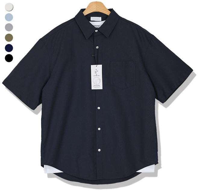 오마보이 남성용 옥스포드 클래식핏 반팔 셔츠