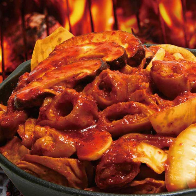 국내산 참숯직화 불막창 매콤쫄깃 특제소스 참숯초벌 잡내제거, 2개, 180g