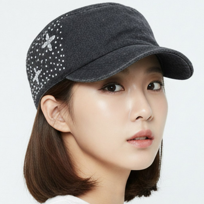 밀리터리 모자 남성 여성 군모 데님 밴딩 사이드 핫픽스