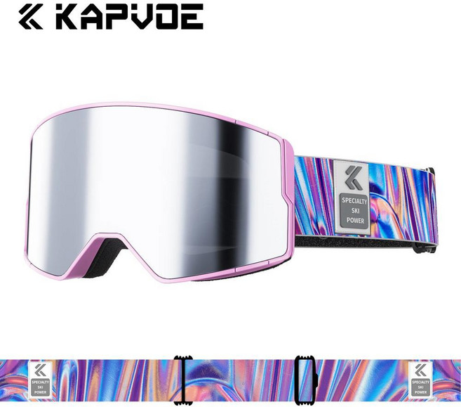 카프보에 스키 고글 남녀 스노보드 안티포그 마그네틱 변색 보호 스노우 겨울, 색상: 6. 08