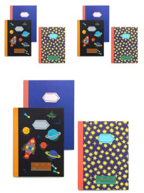 헬로우모리스 노트 3종 세트 별별 10칸 + 바다 알림장 + 우주 그림일기장 19 x 26 cm, 단일, 3세트