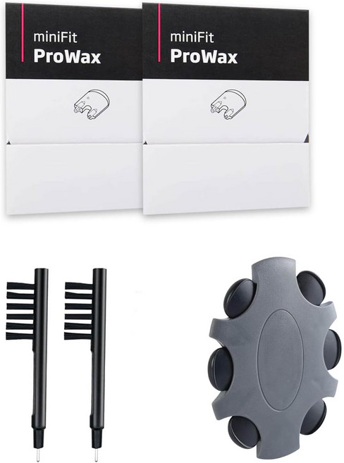 프로팍스 미니핏 교체용 왁스 필터 - 오티콘 프로왁스 보청기 청소 도구 포함 2개, 2
