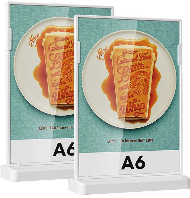 마벨인홈 아크릴 메뉴판 가격표 스탠드 POP 꽂이 T형 액자, 2개