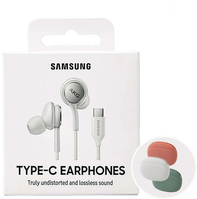 삼성정품 C타입 유선이어폰+파우치 AKG 인이어 노트북 줄이어폰 갤럭시 S25 S24 S23호환, 화이트