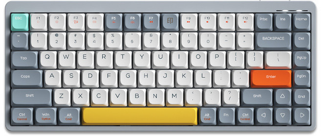 矮軸鍵盤84鍵無線藍牙有線三模便攜筆記本辦公靜音機械鍵盤跨境, 人體工學, 26, 灰色紅軸白光鍵盤