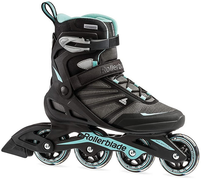 Rollerblade Zetrablade 여성용 성인 피트니스 인라인 스케이트 블랙 및 라이트 블루 퍼포먼스 스케이트 172773, 10, 블랙/라이트 블루