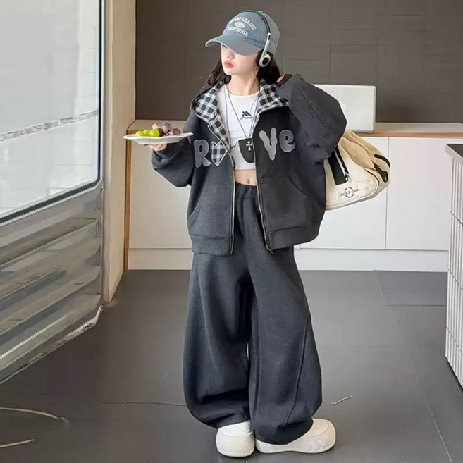 투나이언 여아 가을신상 트레이닝복 후드집업 상하복세트