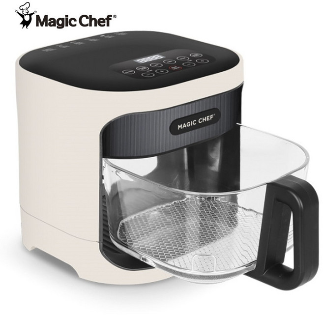 공식판매 매직쉐프 에어프라이어 투명글라스 내열유리 4L 스테인리스 슬림 가성비 MAF-H400CW, 혼합