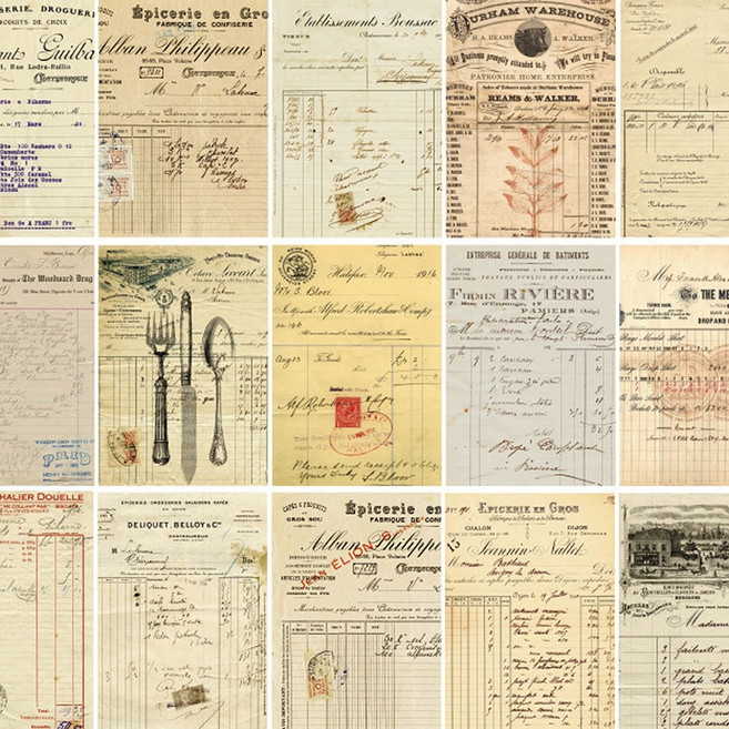 30매 레트로 배경지 세트 빈티지 클래식 랩핑지 페이퍼 다꾸 감성 포스터 영자신문, 07.명세서