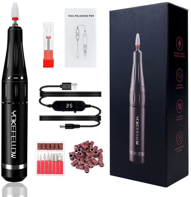 전동 네일드릴 큐티클 키트 그라인더 기계 세트 셀프관리, CN, 1개